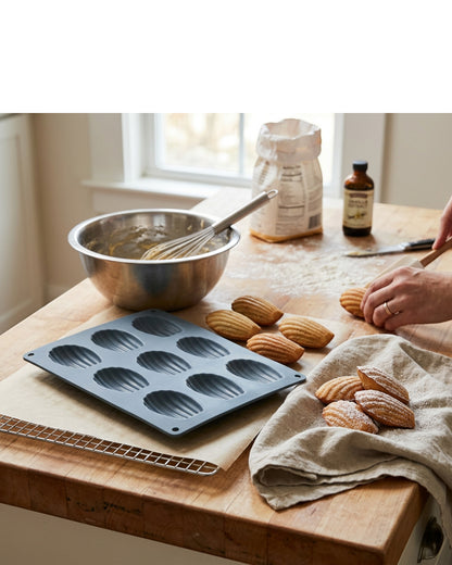 Jmwvd Silicone Madeleine Baking Mold Slate 9 Cavity