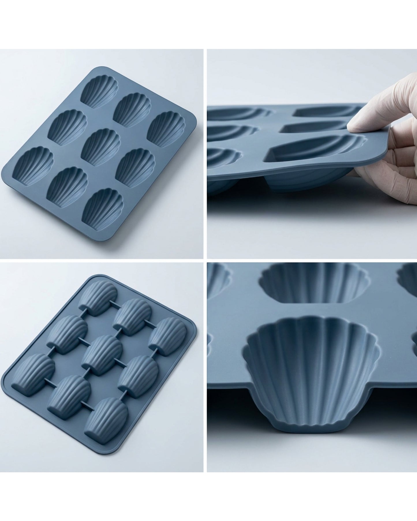 Jmwvd Silicone Madeleine Baking Mold Slate 9 Cavity