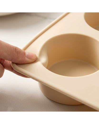 Jmwvd Silicone Mini Round Cake Mold Cream 6 Cavity