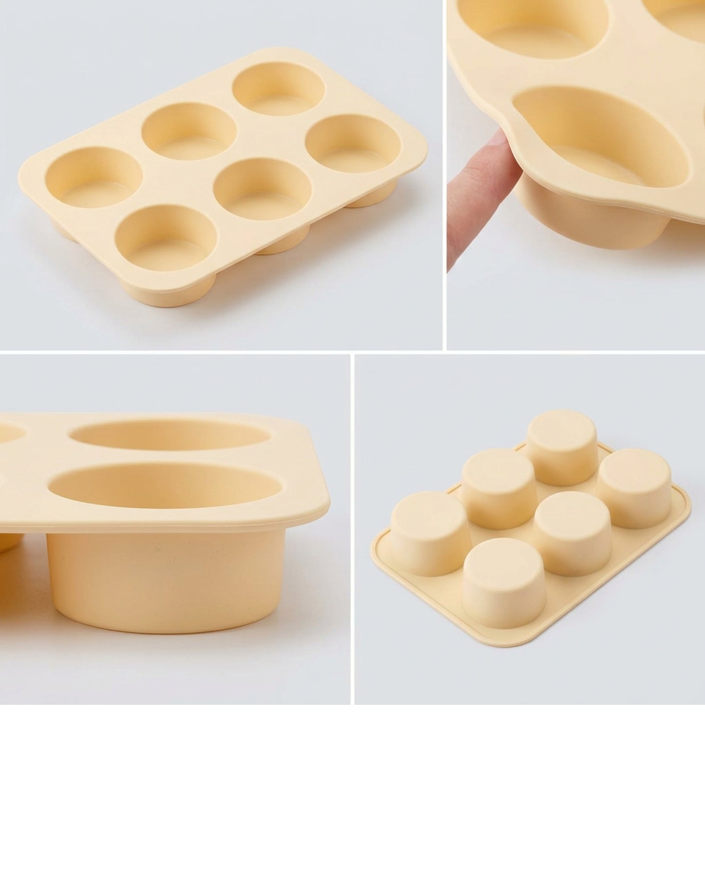 Jmwvd Silicone Mini Round Cake Mold Cream 6 Cavity