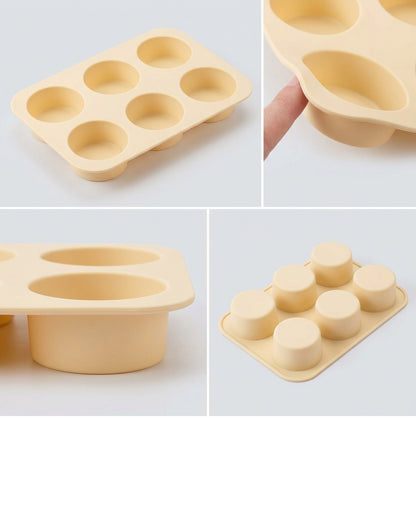 Jmwvd Silicone Mini Round Cake Mold Cream 6 Cavity